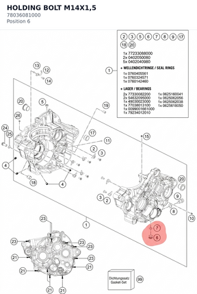 Diagram preview: HOLDING BOLT M14X1,5 (78036081000)