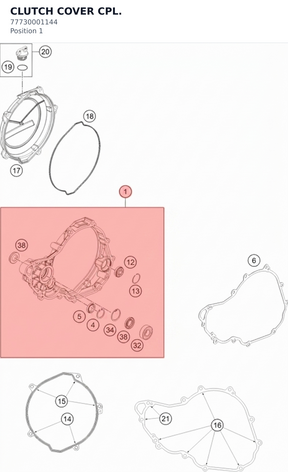 Diagram preview: CLUTCH COVER CPL. (77730001144)