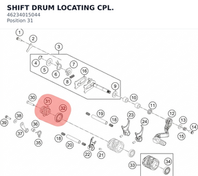 Diagram preview: SHIFT DRUM LOCATING CPL. (46234015044)
