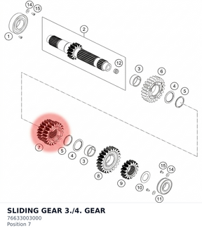 Diagram preview: SLIDING GEAR 3./4. GEAR (76633003000)