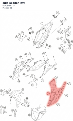 Diagram preview: side spoiler left (61708A50144)