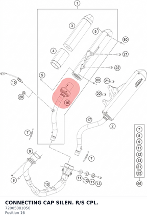 Diagram preview: CONNECTING CAP SILEN. R/S CPL. (72005081050)