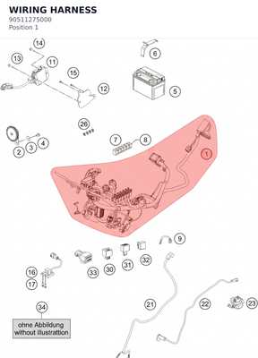 Diagram preview: WIRING HARNESS (90511275000)