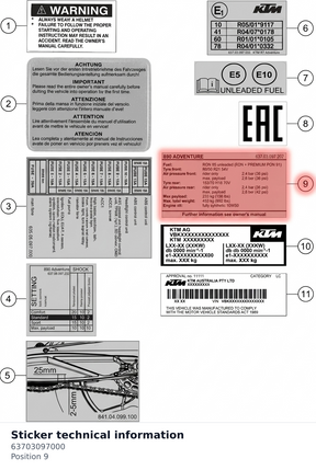 Diagram preview: Sticker technical information (63703097000)