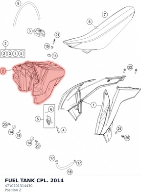 Diagram preview: FUEL TANK CPL.            2014 (4710701314430)