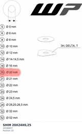 Diagram preview: SHIM 20X24X0,25 (50180657)