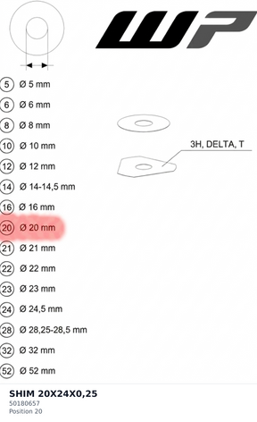 Diagram preview: SHIM 20X24X0,25 (50180657)