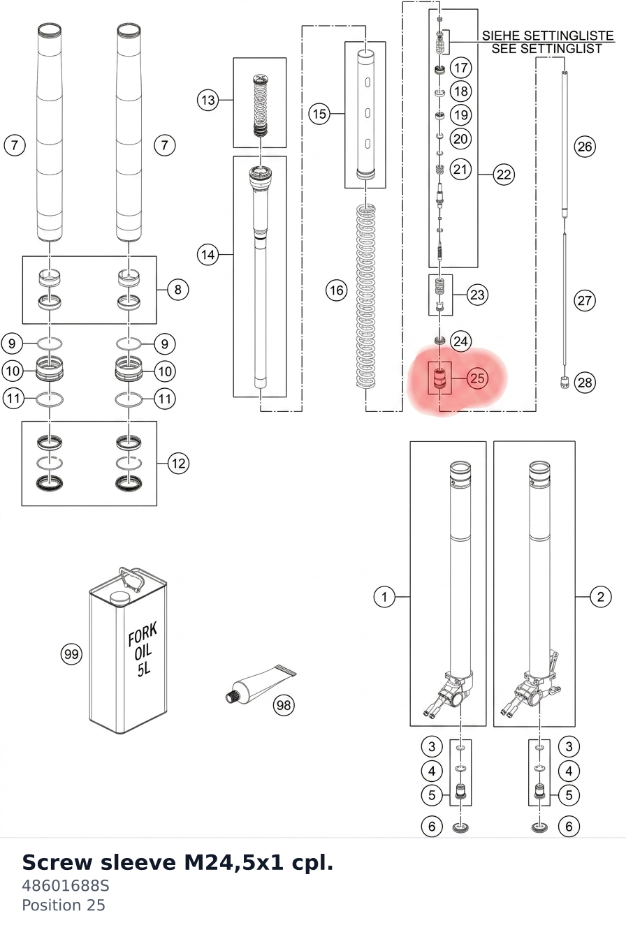 Diagram preview: Screw sleeve M24,5x1 cpl. (48601688S)