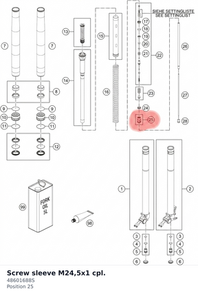 Diagram preview: Screw sleeve M24,5x1 cpl. (48601688S)