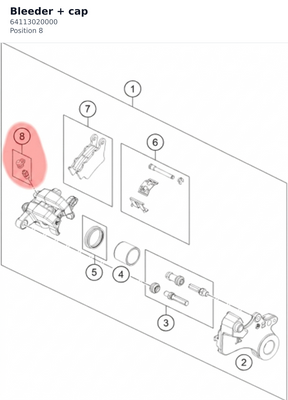 Diagram preview: Bleeder + cap (64113020000)