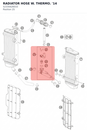 Diagram preview: RADIATOR HOSE W. THERMO. '14 (52335626033)