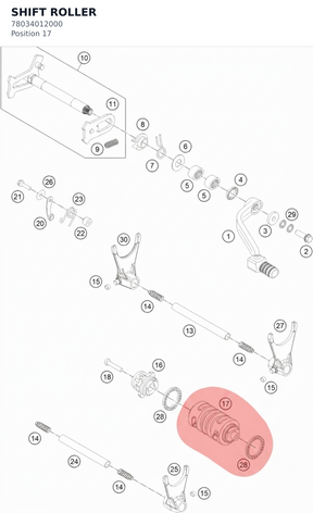 Diagram preview: SHIFT ROLLER (78034012000)