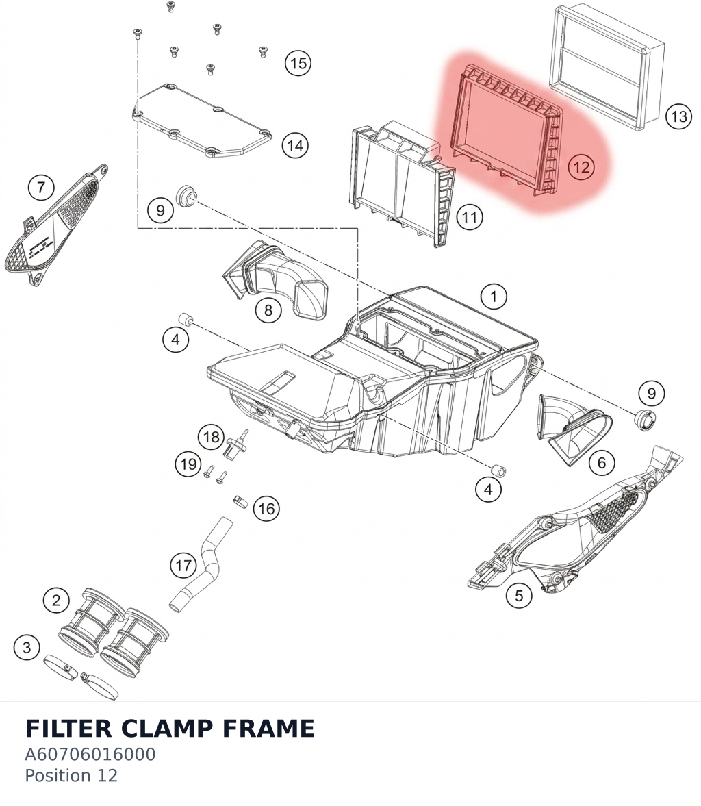 Diagram preview: FILTER CLAMP FRAME (A60706016000)