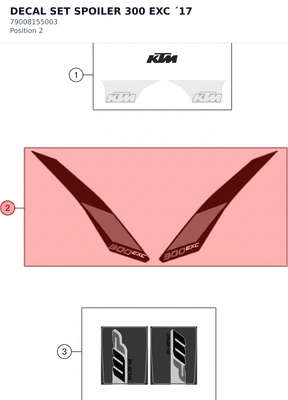 Diagram preview: DECAL SET SPOILER 300 EXC ´17 (79008155003)