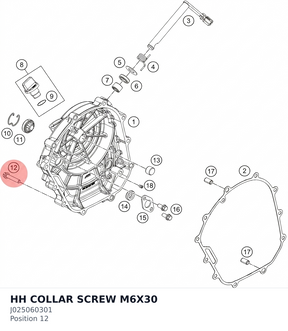 Diagram preview: HH COLLAR SCREW M6X30 (J025060301)