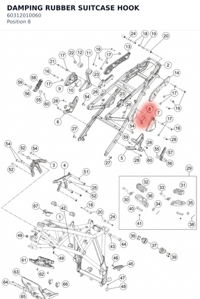 Diagram preview: DAMPING RUBBER SUITCASE HOOK (60312010060)