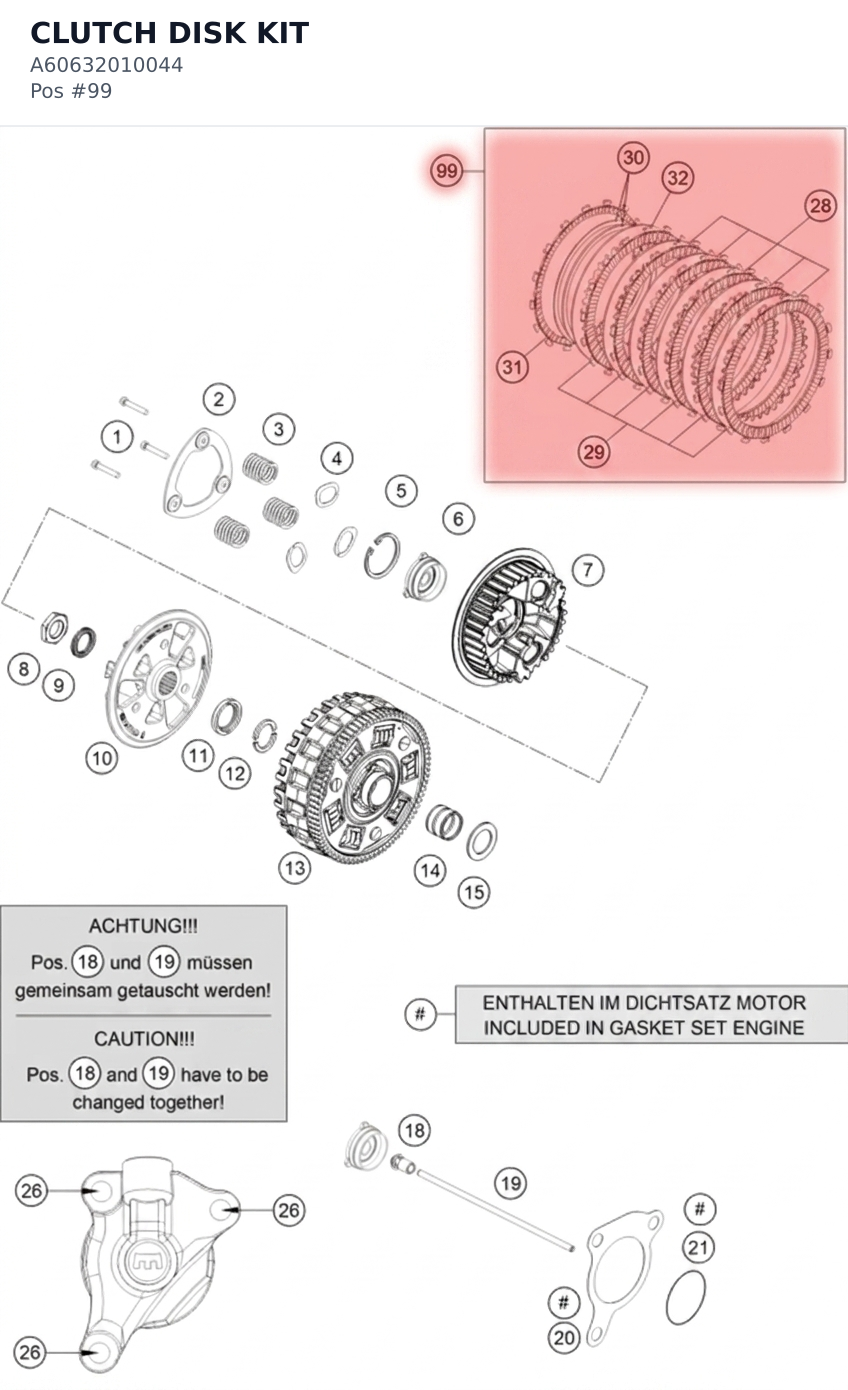 Diagram preview: CLUTCH DISK KIT (A60632010044)