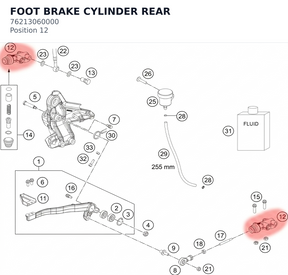 Diagram preview: FOOT BRAKE CYLINDER REAR (76213060000)