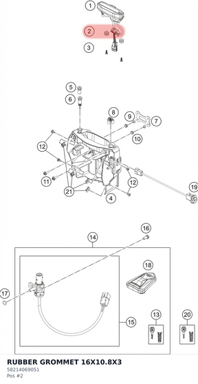 Diagram preview: RUBBER GROMMET 16X10.8X3 (58214069051)