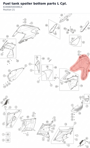 Diagram preview: Fuel tank spoiler bottom parts L Cpl. (61908050044KCA)