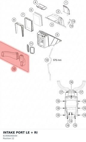 Diagram preview: INTAKE PORT LE + RI (61906040044)