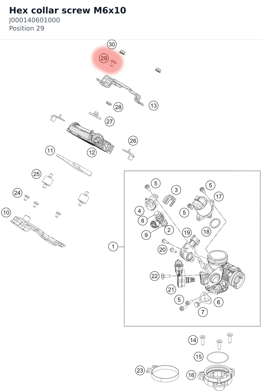 Diagram preview: Hex collar screw M6x10 (J000140601000)