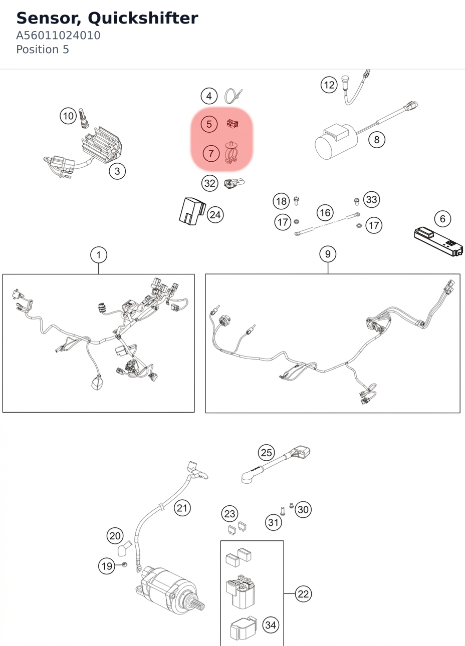 Diagram preview: Sensor, Quickshifter (A56011024010)