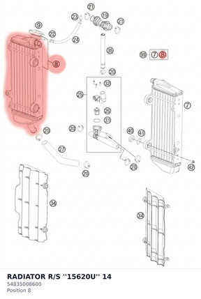 Diagram preview: RADIATOR R/S  ''15620U''      14 (54835008600)