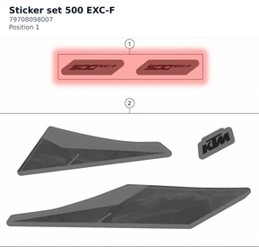 Diagram preview: Sticker set 500 EXC-F (79708098007)
