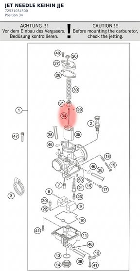 Diagram preview: JET NEEDLE KEIHIN JJE (72531034500)