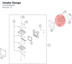 Diagram preview: Intake flange (55430050200)