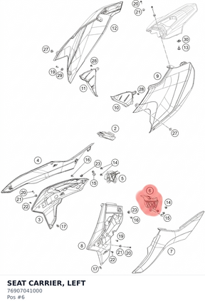 Diagram preview: SEAT CARRIER, LEFT (76907041000)