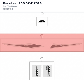 Diagram preview: Decal set 250 SX-F 2019 (79108098004)