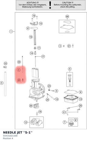 Diagram preview: NEEDLE JET ''S-1'' (55431021100)