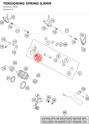 Diagram preview: TENSIONING SPRING 0,8MM (56534113100)