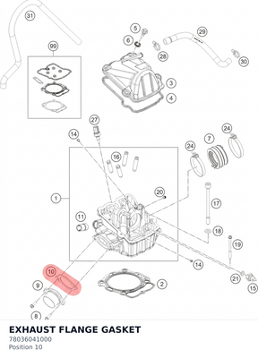 Diagram preview: EXHAUST FLANGE GASKET (78036041000)