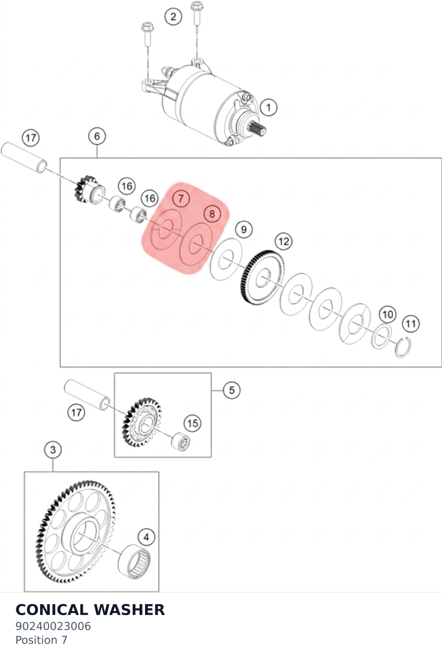 Diagram preview: CONICAL WASHER (90240023006)