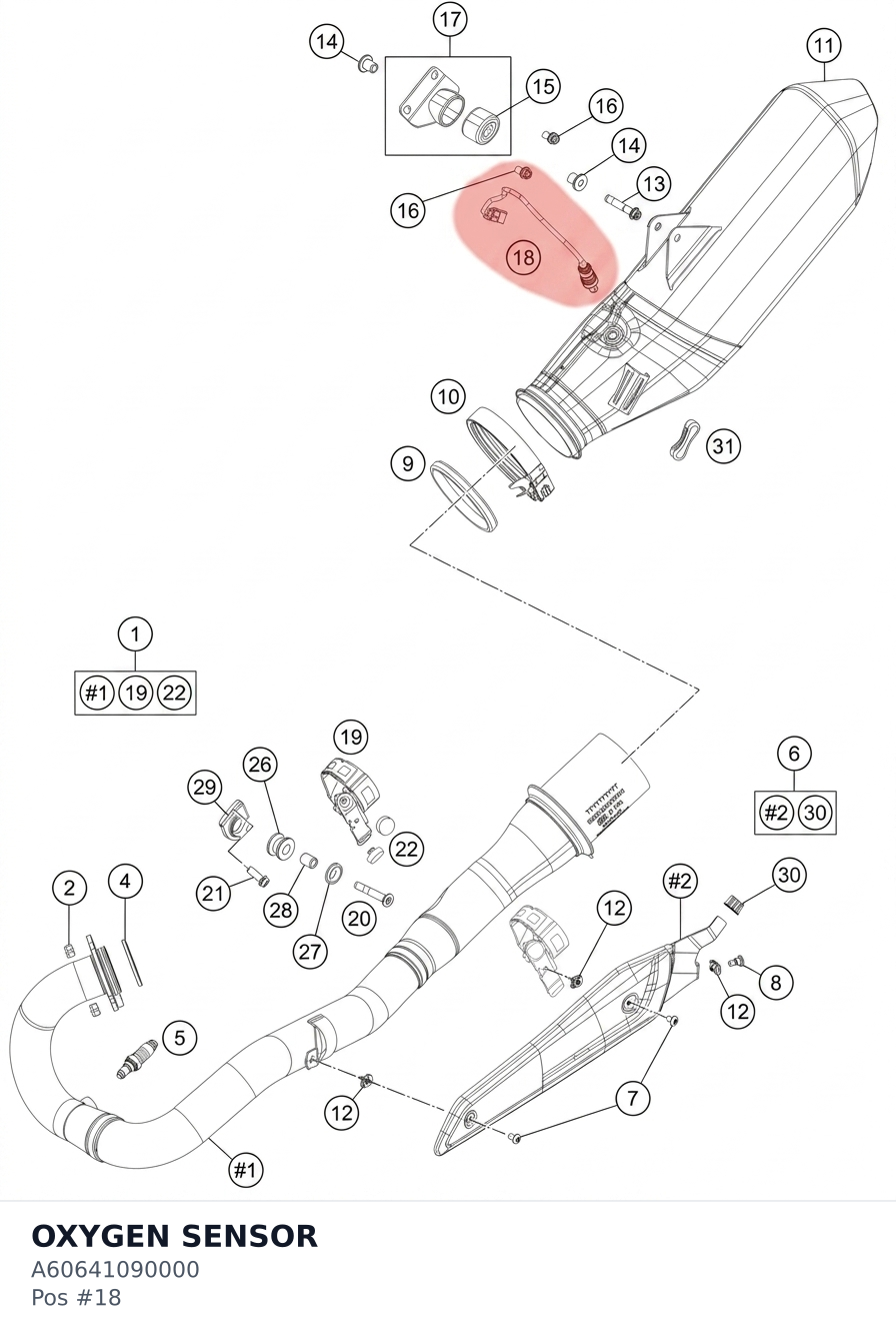 Diagram preview: OXYGEN SENSOR (A60641090000)