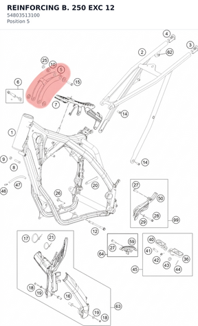 Diagram preview: REINFORCING B. 250 EXC      12 (54803513100)