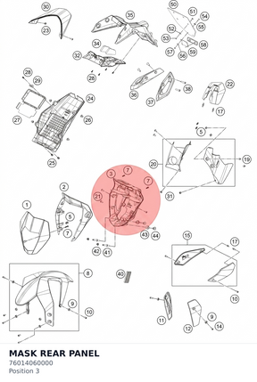 Diagram preview: MASK REAR PANEL (76014060000)