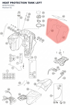 Diagram preview: HEAT PROTECTION TANK LEFT (60307013181)