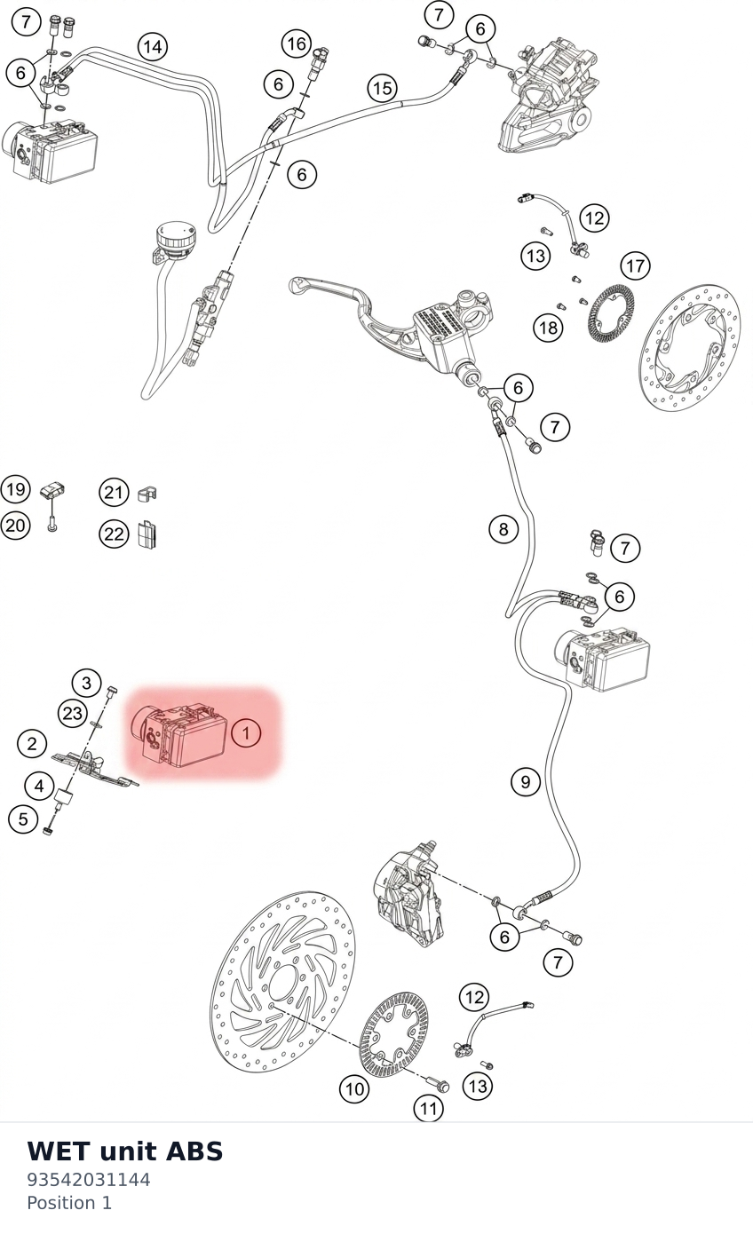 Diagram preview: WET unit ABS (93542031144)