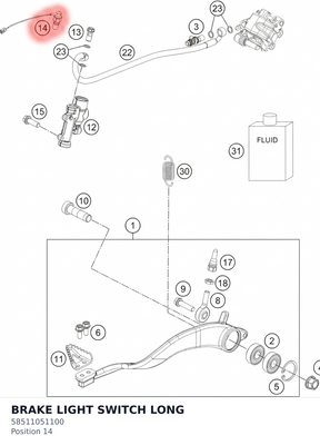 Diagram preview: BRAKE LIGHT SWITCH LONG (58511051100)