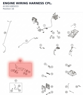 Diagram preview: ENGINE WIRING HARNESS CPL. (A13011085033)