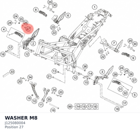 Diagram preview: WASHER M8 (J125080004)