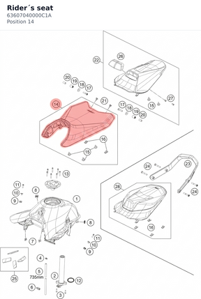 Diagram preview: Rider´s seat (63607040000C1A)