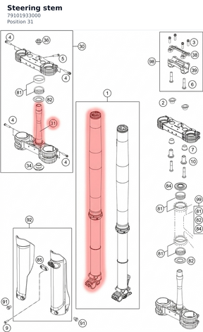 Diagram preview: Steering stem (79101933000)