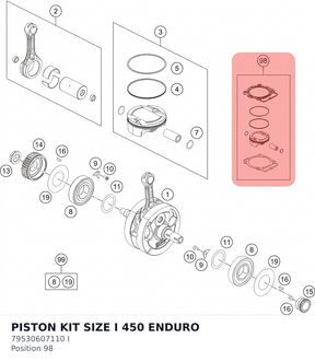 Diagram preview: PISTON KIT SIZE I 450 ENDURO (79530607110 I)