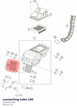 Diagram preview: connecting tube L90 (90206821000)