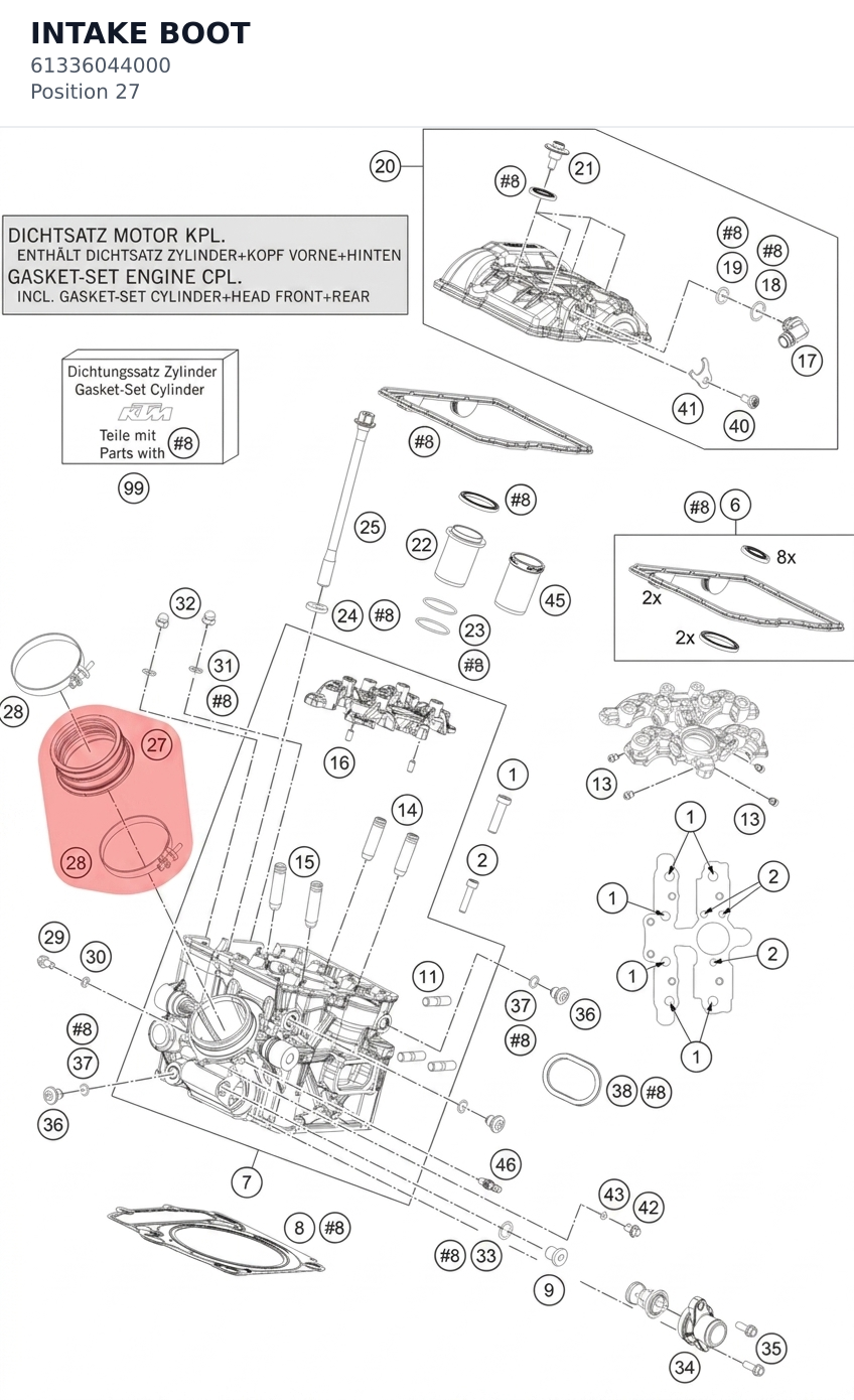 Diagram preview: INTAKE BOOT (61336044000)